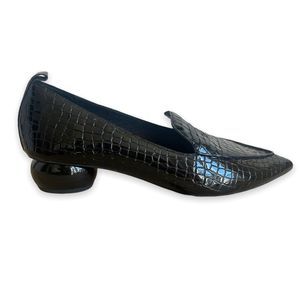 Jeffery Campbell Viona black patent leather loafers